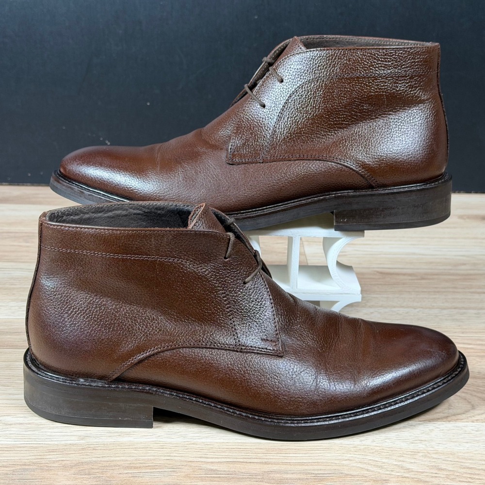 To Boot New York Chukka Boots Mens Size 8 Brown Pebbled Leather Round Toe Italy